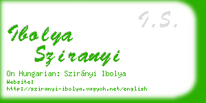 ibolya sziranyi business card