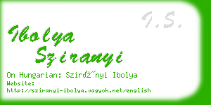 ibolya sziranyi business card